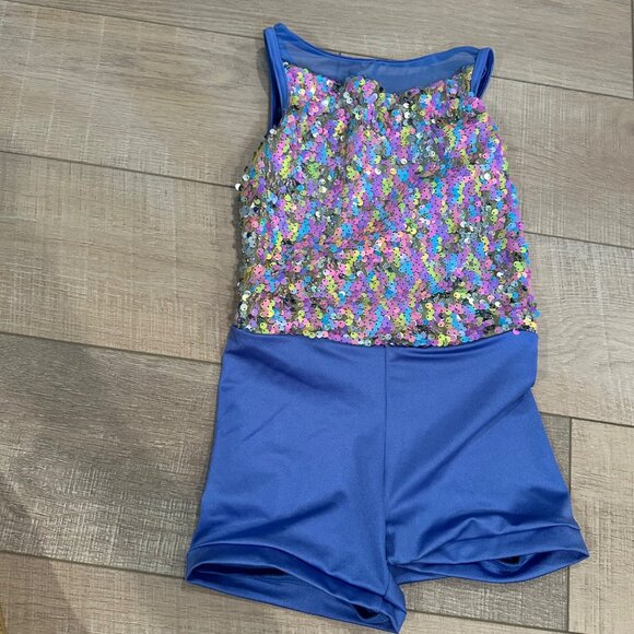 WEISSMAN IC PURPLE SEQUIN COMPETITION DANCE COSTUME #13423 - Picture 1 of 7